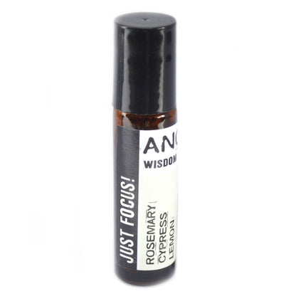 Alt Tag: Just Focus Roll-On Essential Oil – 10ML roll-on bottle, 10 ml essential oil blend with rosemary, cypress and lemon label