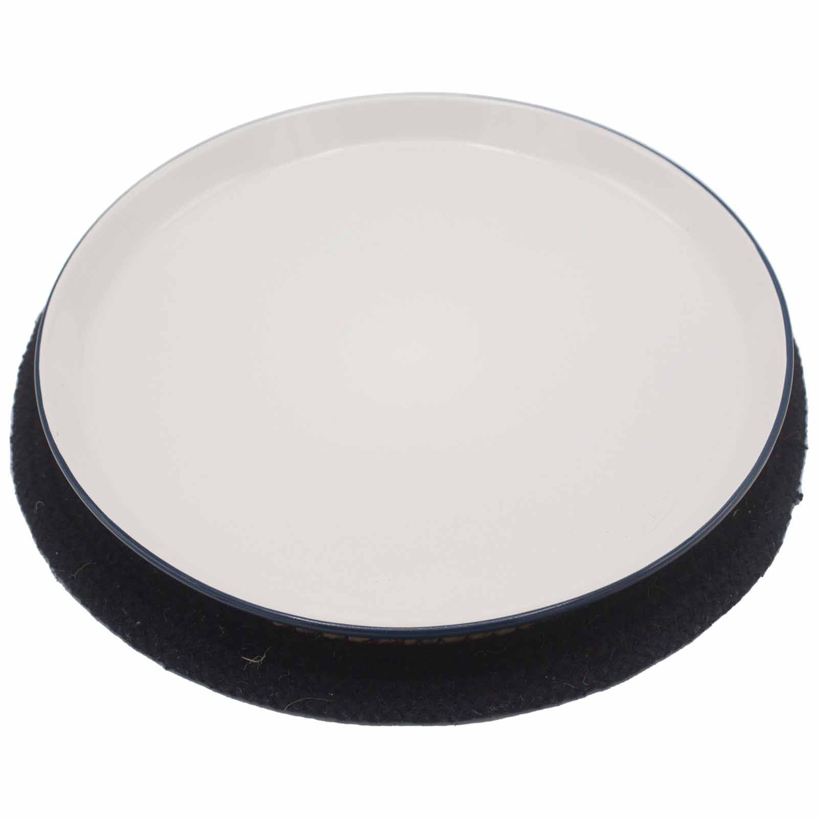 Jute & Cotton Natural Placemat – 30CM Black Border round natural placemat with black border, minimal table setting accessory