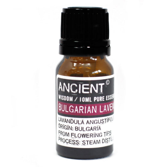 Alt Tag: Ätherisches Öl Lavandula Angustifolia – 10ML Flasche 10ml ätherisches Öl aus bulgarischem Lavendel, dampfdestilliert, Etikett Ancient Wisdom