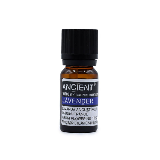 Alt Tag: Lavender Essential Oil – 10 ML botella de aceite esencial de lavanda Ancient Wisdom 10 ml, Lavandula angustifolia, destilación al vapor