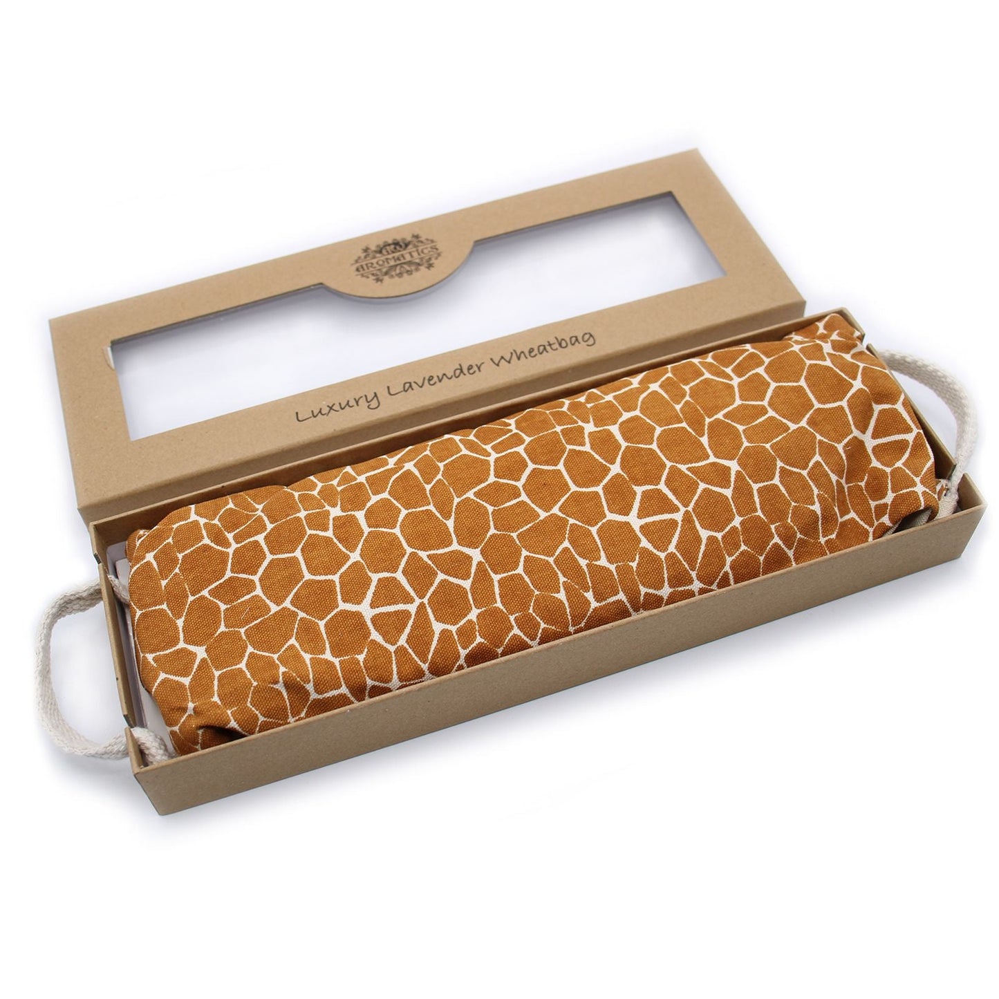 Lavender Essential Oil Wheat Bag – 40x12.5 CM in gift box, patterned fabric heat pack with handles