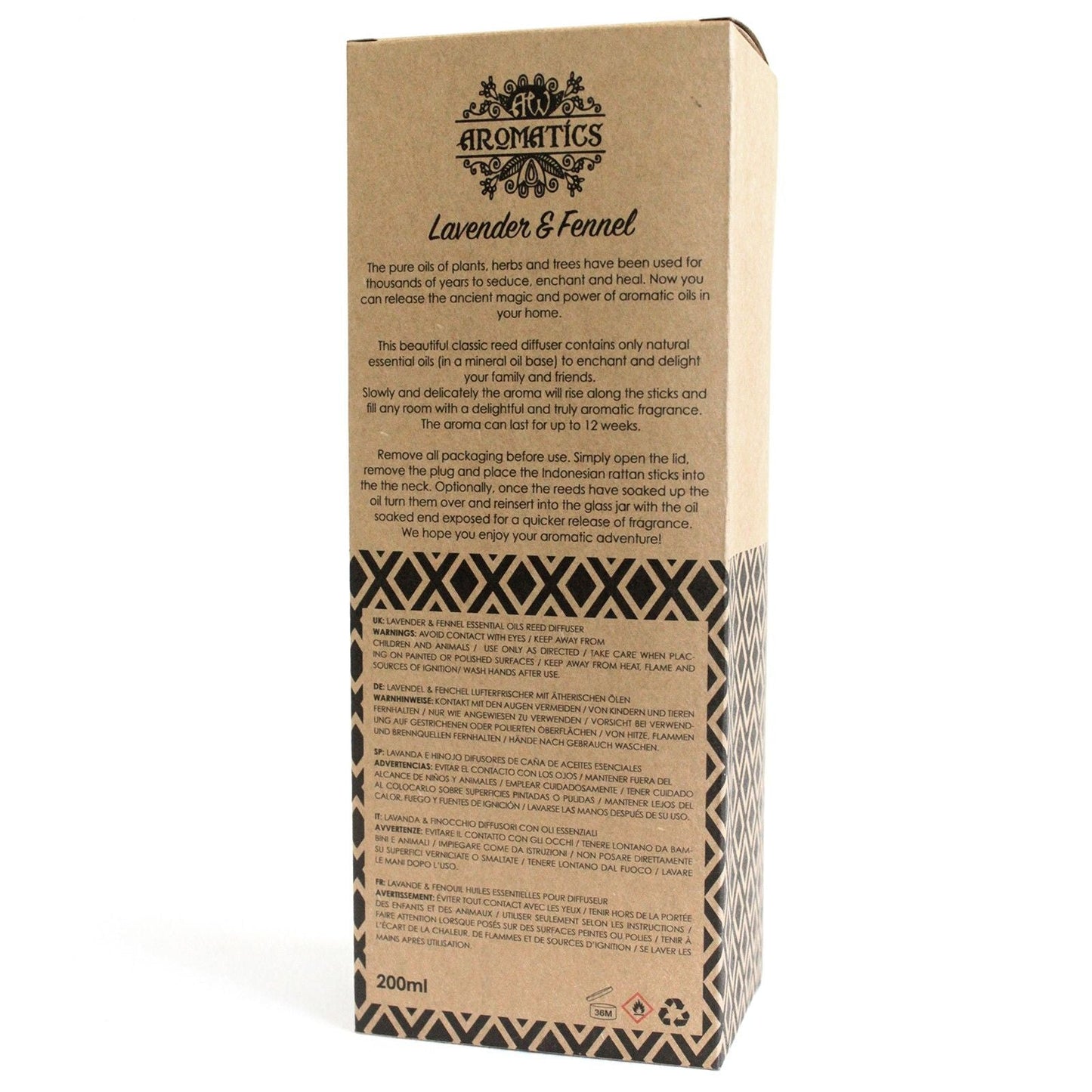 Lavendel- & Fenchel-Ätherischer-Öl-Diffuser – 200ML Aromatics Produktbox 200 ml, Mischung aus ätherischen Ölen aus Lavendel und Fenchel