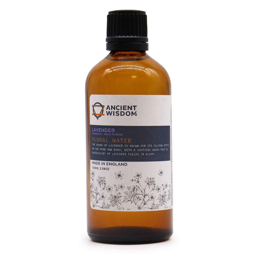 Alt Tag: Lavender Hydrolat – 100 ML Floral Elixir amber glass spray bottle lavender floral water