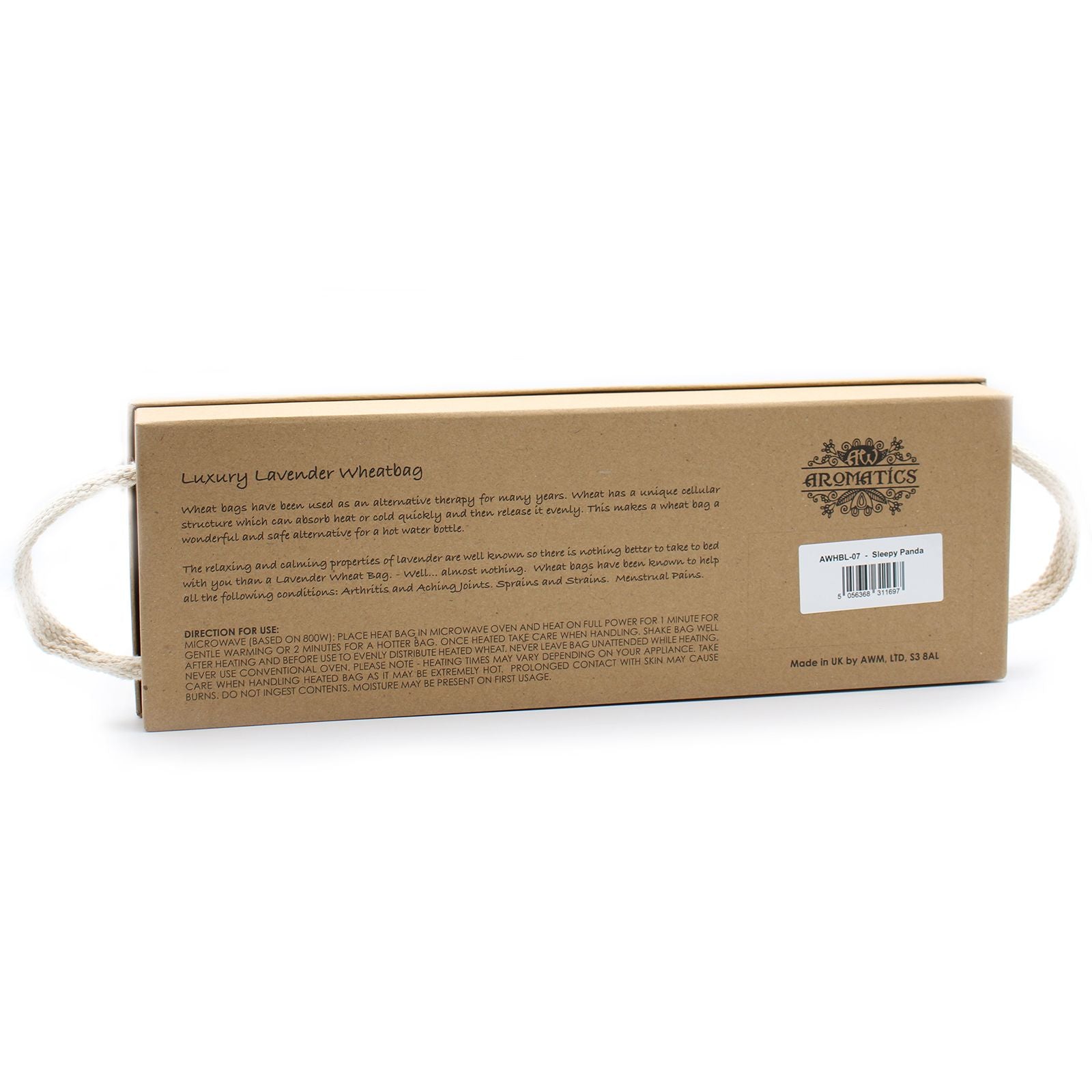 Lavender Luxury Wheat Bag – 40x12.5x4.5 CM in gift box, printed cotton bag with wheat filling and lavender essential oil
