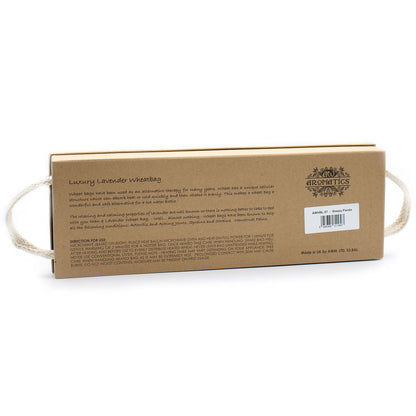 Lavender Luxury Wheat Bag – 40x12.5x4.5 CM in gift box, printed cotton bag with wheat filling and lavender essential oil