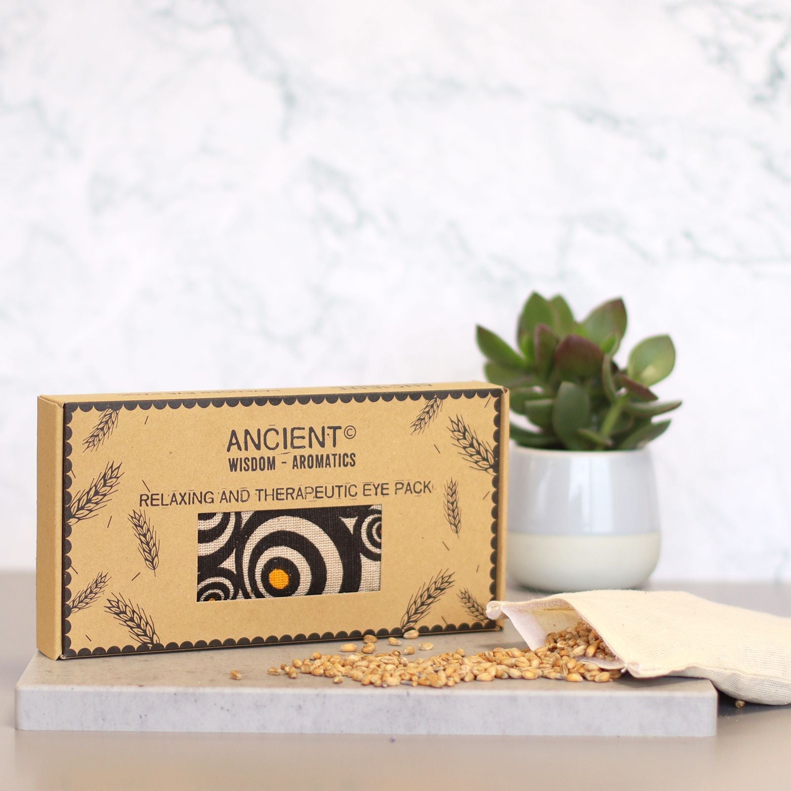 Lavender Natural Cotton & Juco Eye Pillow in Gift Box – Illusion packaged eye pillow gift box with illusion pattern insert
