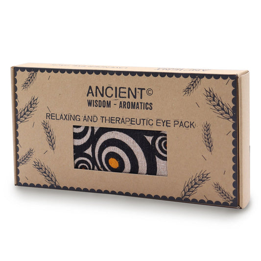 Lavender Natural Cotton & Juco Eye Pillow in Gift Box – Illusion boxed eye pillow with Illusion pattern window, Ancient Wisdom Aromatics
