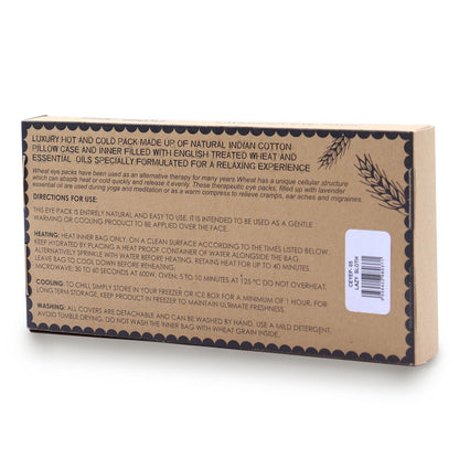 Lavender Natural Cotton & Juco Eye Pillow in Gift Box – Lazy Sloth packaging back view with product details label