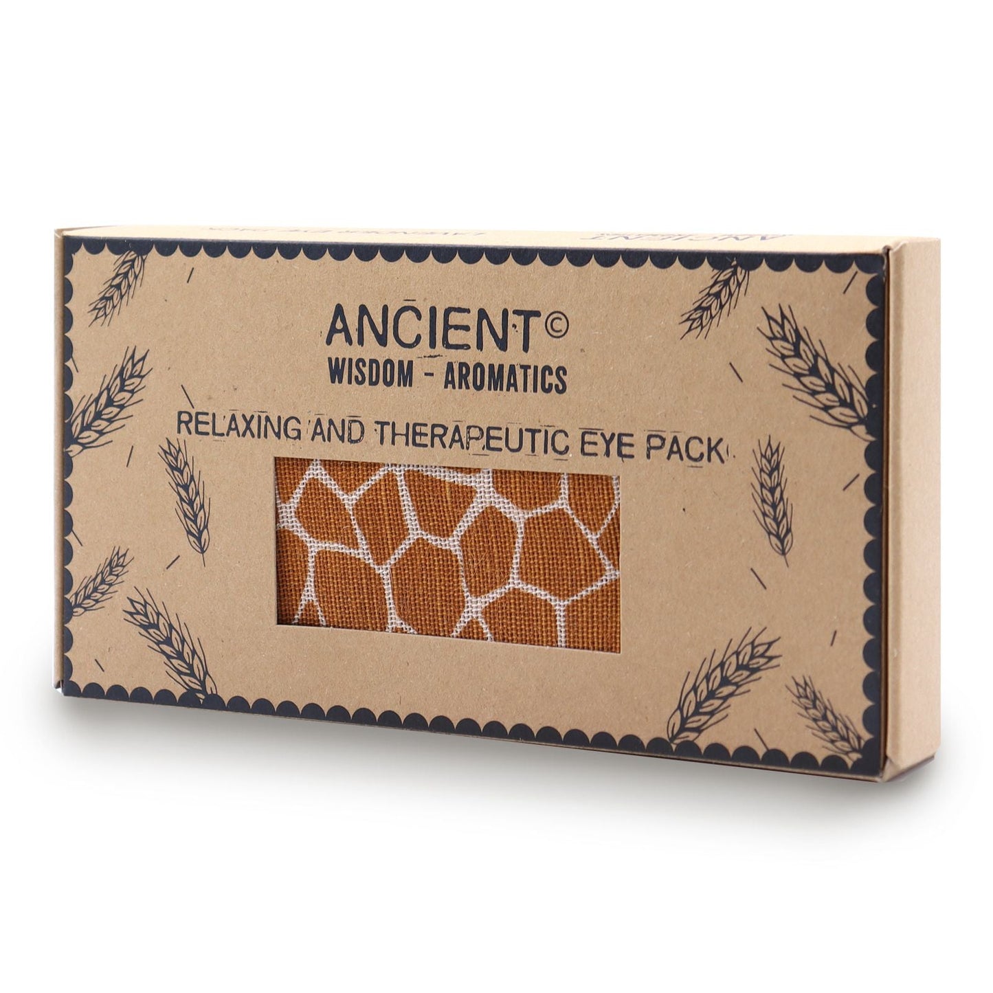 Lavender Natural Cotton & Juco Eye Pillow in Gift Box – Madagascar Giraffe, packaged eye pillow gift box with giraffe print window