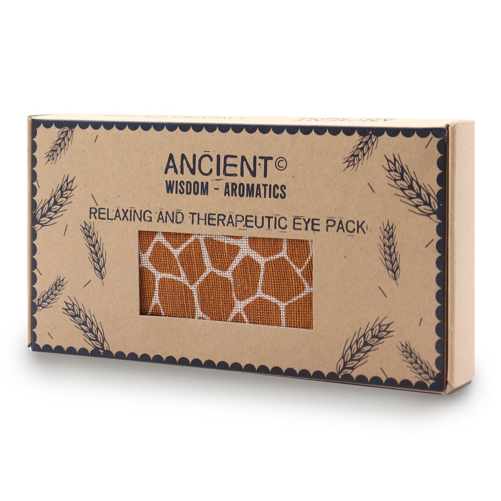 Lavender Natural Cotton & Juco Eye Pillow in Gift Box – Madagascar Giraffe, packaged eye pillow gift box with giraffe print window