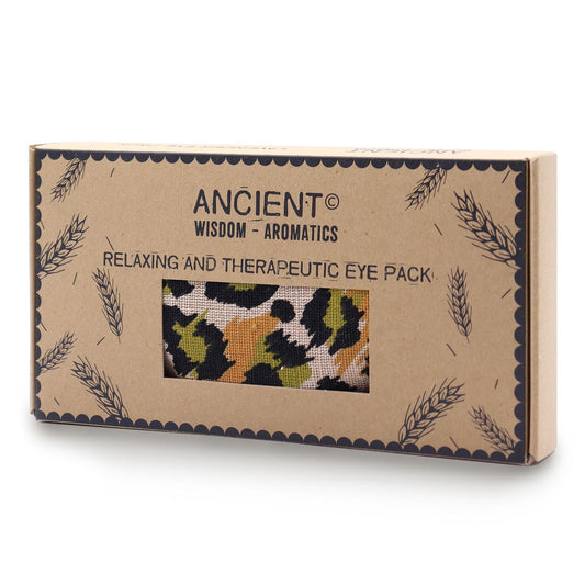 Lavender Natural Cotton & Juco Eye Pillow in Gift Box – Night Leopard, leopard print eye pillow gift box packaging