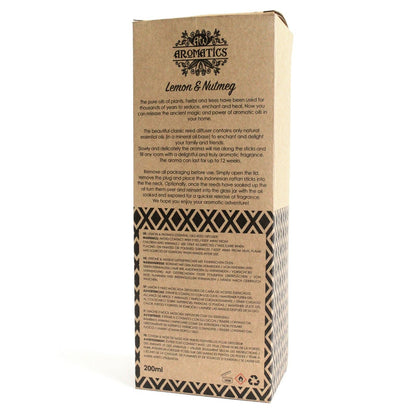 Zitronen- & Muskatnuss-Raumlufterfrischer mit Duftstäbchen – 200ML Bliss Diffusor-Box in einer Glasflasche mit ätherischen Ölen, Zitronen- und Muskatnussduft