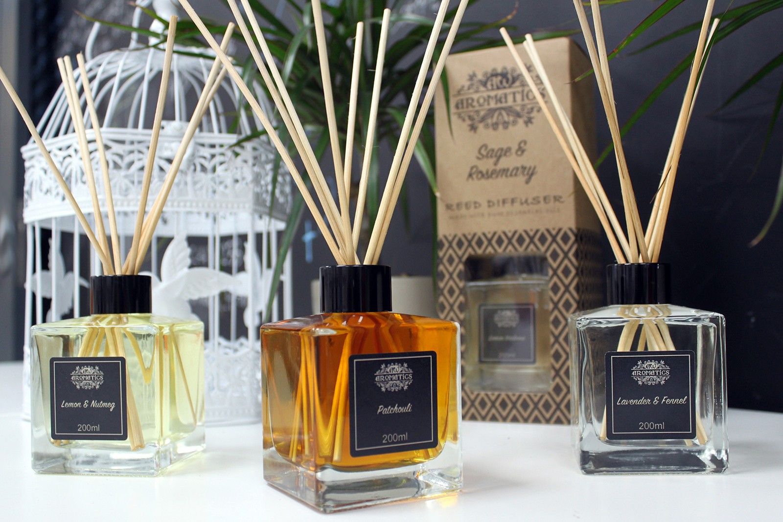 Alt-Tag: Ätherischer Öl-Diffuser Lime & Ginger – 200ML Reed-Diffuser in Glasflasche mit natürlichen Rattan-Stäbchen, 200 ml Raumduft