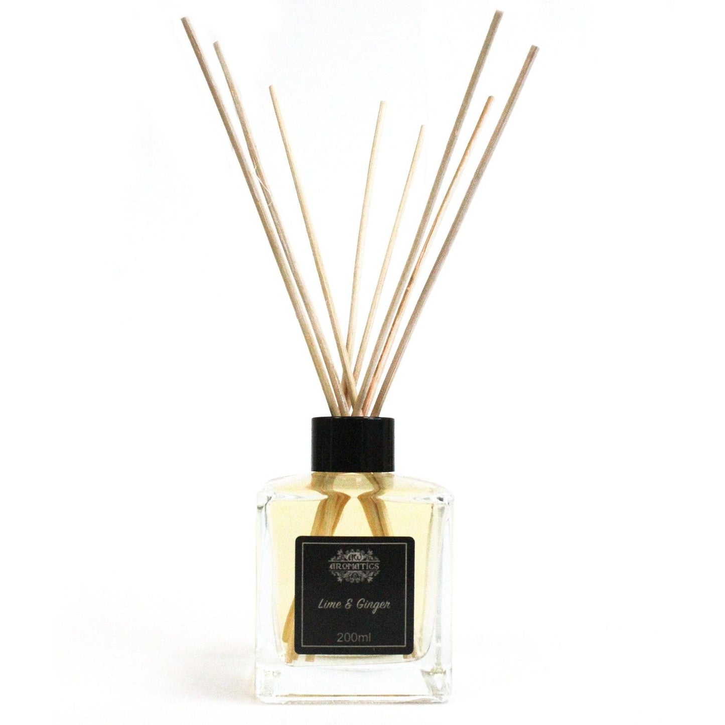Ätherischer Öl-Diffuser Lime & Ginger – 200ML Rattan-Diffuser in Glasflasche mit natürlichen Rattan-Stäbchen, 200 ml