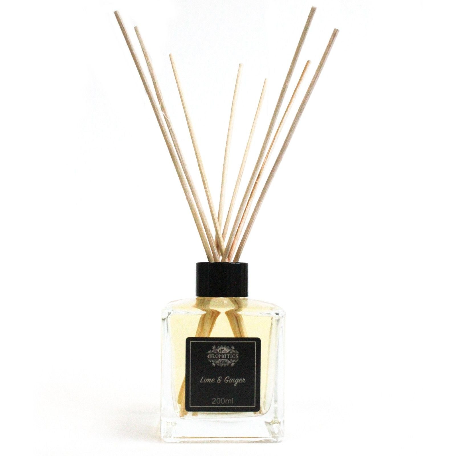 Ätherischer Öl-Diffuser Lime & Ginger – 200ML Rattan-Diffuser in Glasflasche mit natürlichen Rattan-Stäbchen, 200 ml