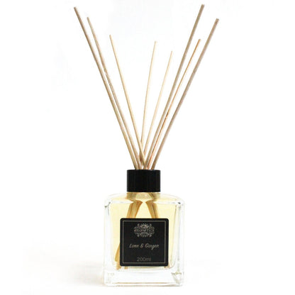 Ätherischer Öl-Diffuser Lime & Ginger – 200ML Rattan-Diffuser in Glasflasche mit natürlichen Rattan-Stäbchen, 200 ml