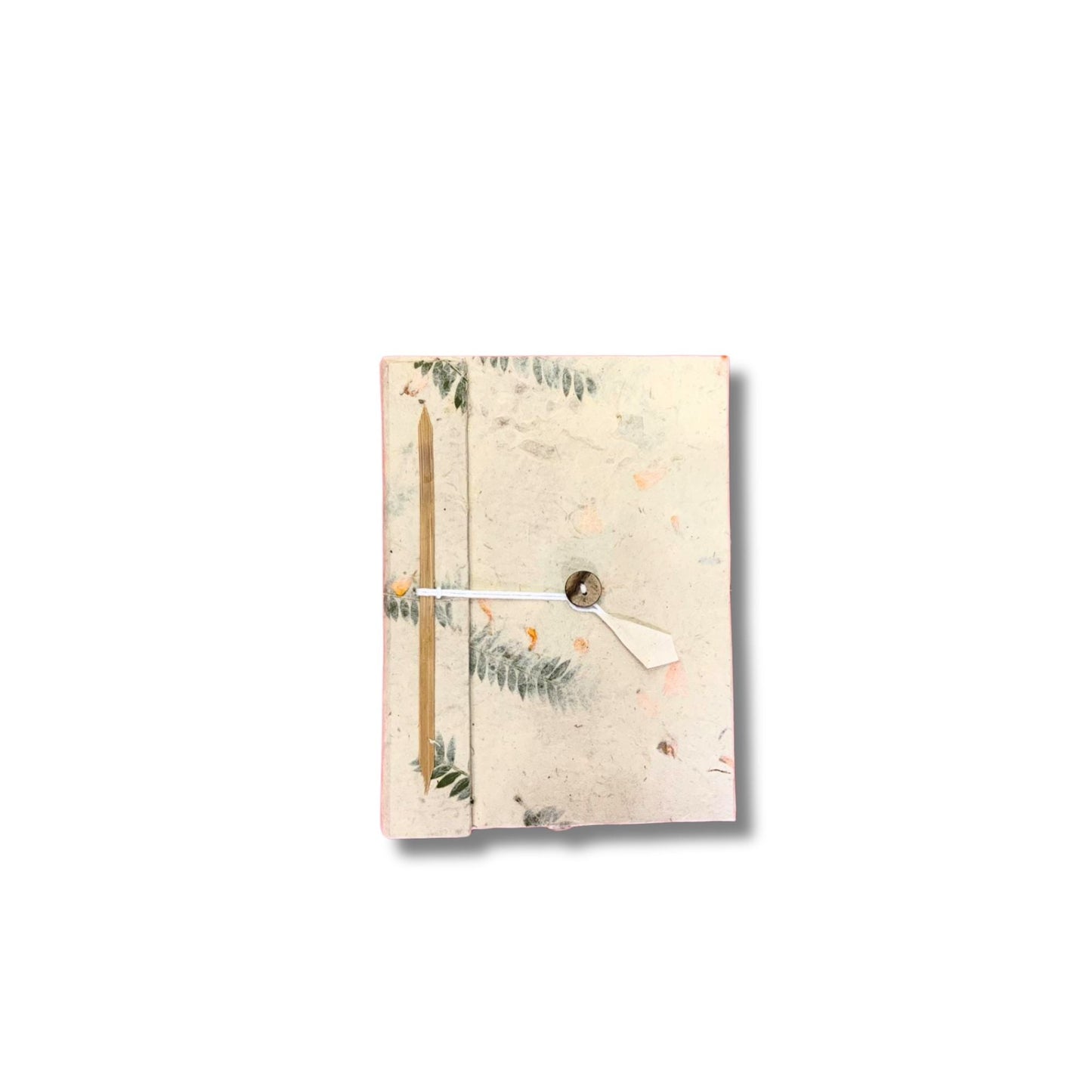Alt Tag: Lokta Flower-Cover Notebook – Large 12x8 CM handmade Lokta paper notebook with dried flower cover, 45 blank pages