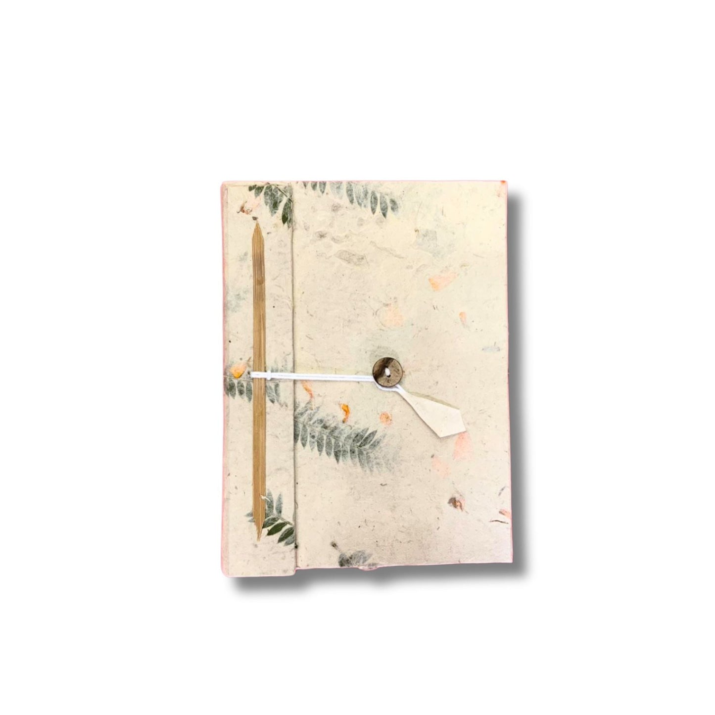 Lokta Paper Notebook – Mixed Flowers 15x12 CM, cuaderno artesanal de papel lokta con flores secas mixtas y cierre de cordón