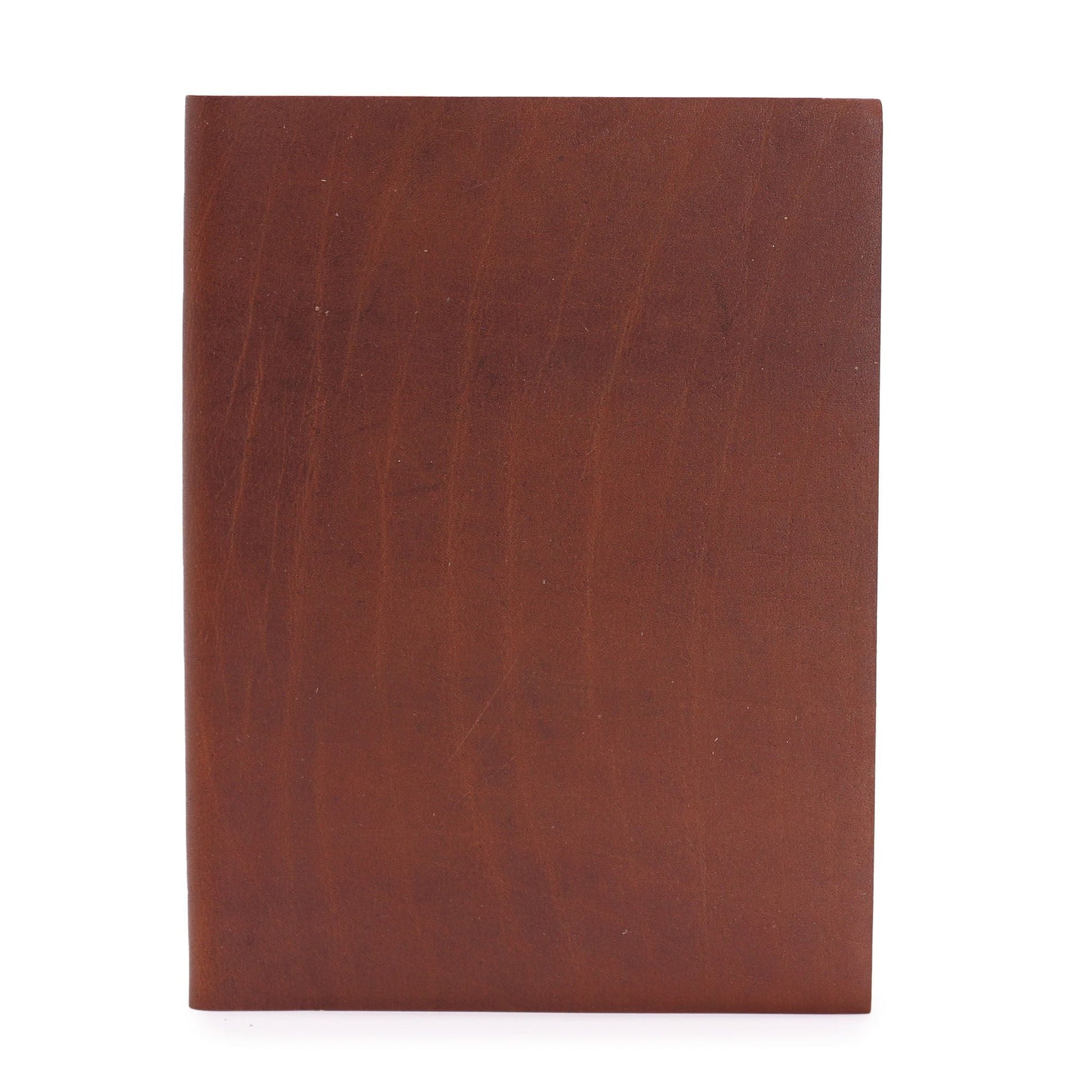 Luxurious Leather Notebook – 100 Lined Pages, 20x15 CM brown leather cover notebook front view