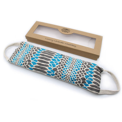 Alt Tag: Luxury Lavender Wheat Bag in Gift Box – Lazy Sloth heat pack with patterned cotton cover and gift box packaging