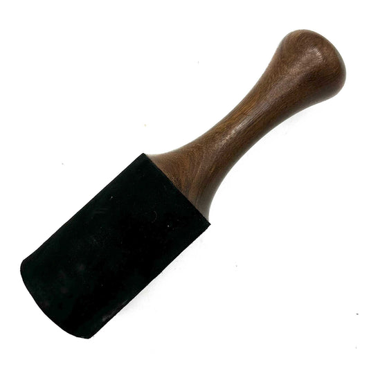 Luxury Wood King Stick – 27x6 CM wooden gong and singing bowl mallet with black padded striking head