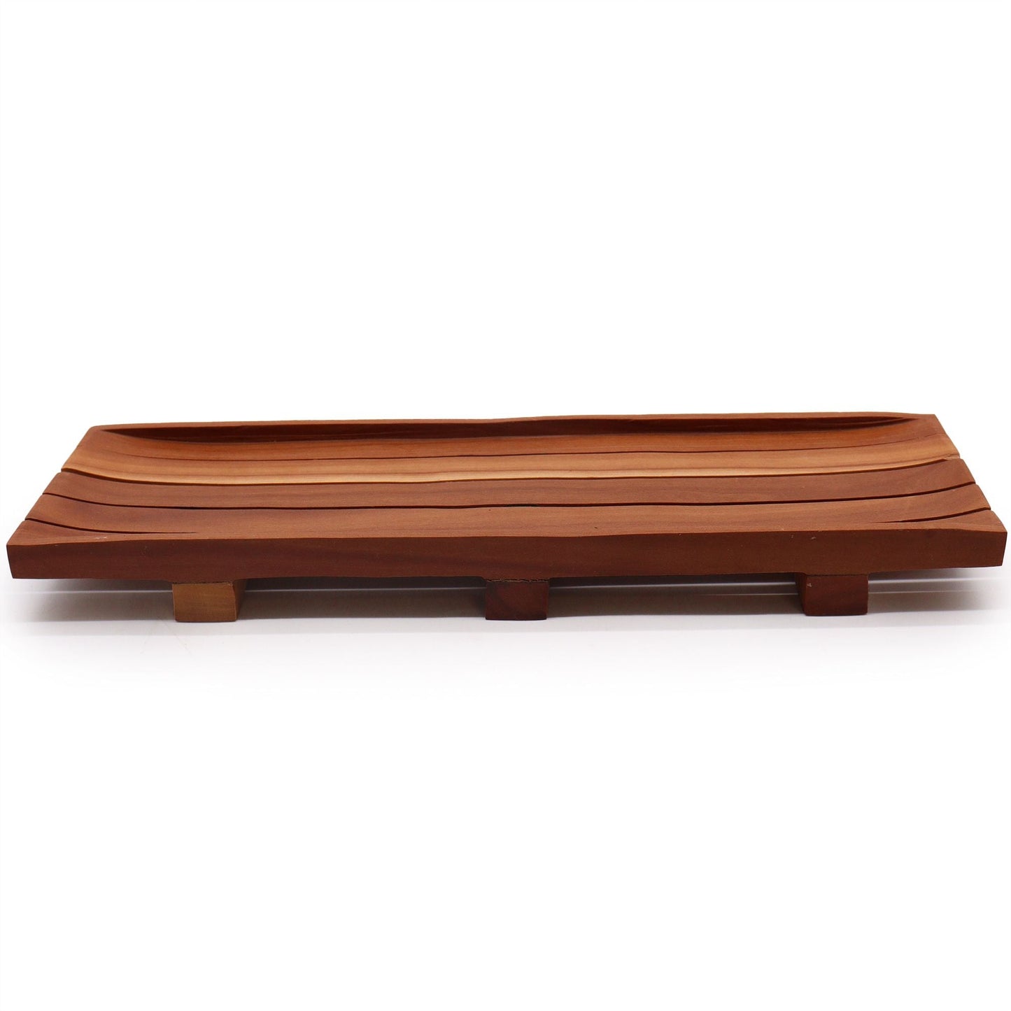 Mahogany Soap Dish – Large 30x14 CM de madera naseberry (Manilkara zapota), bandeja grande con ranuras de drenaje para baño