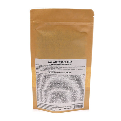 Mallow-Infused Earl Grey Tea – 50G Loose Leaf, bolsa de té negro artesanal con malva, hojas sueltas 50 g
