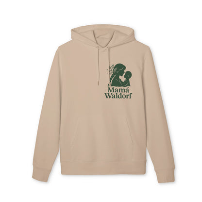 Mamá Waldorf Sudadera con capucha Premium Unisex beige con capucha y cordones, estampado Mamá Waldorf en el pecho