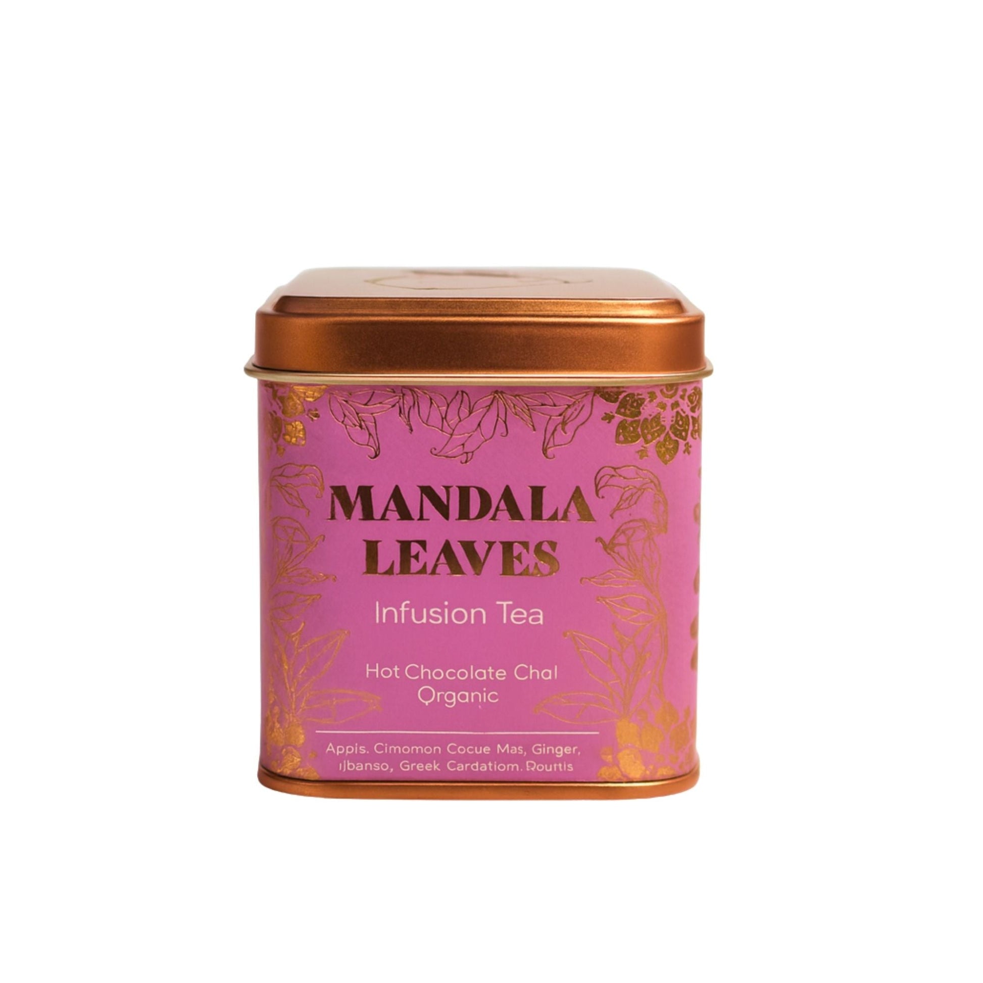 Organic Hot Chocolate Chai Infusion – 50 g Mandala Leaves, lata de té de infusión orgánica hot chocolate chai