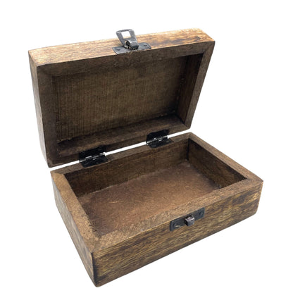 Mango Wood Keepsake Box – Buddha 15.5x10.5x6 CM open mango wood keepsake box with hinged lid and metal latch