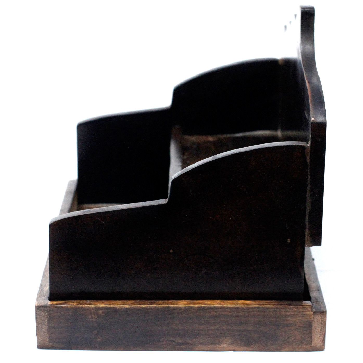 Alt Tag: Mango Wood Mini Display Stand – 22.5x35.5x24.5 CM compact wooden retail countertop display stand for small items