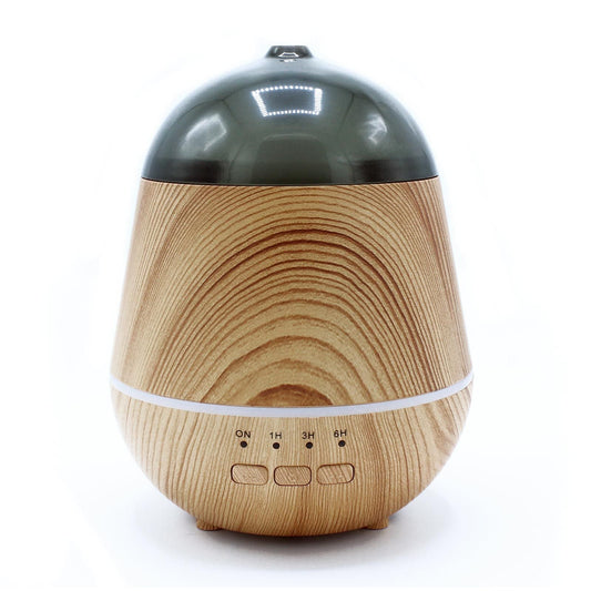 Marseille Atomiser – USB – Colour Change – Timer diffuser with wood grain finish, color-changing LED band and timer buttons