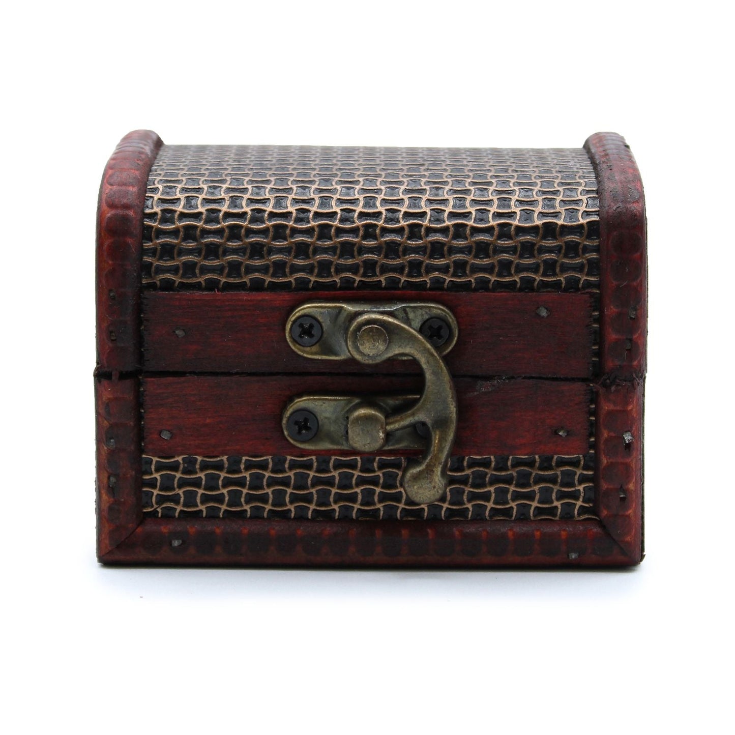Alt Tag: MDF Vintage Style Boxes – Medium 5.5x6x9 CM, caja decorativa vintage de MDF con relieve tipo malla y cierre metálico