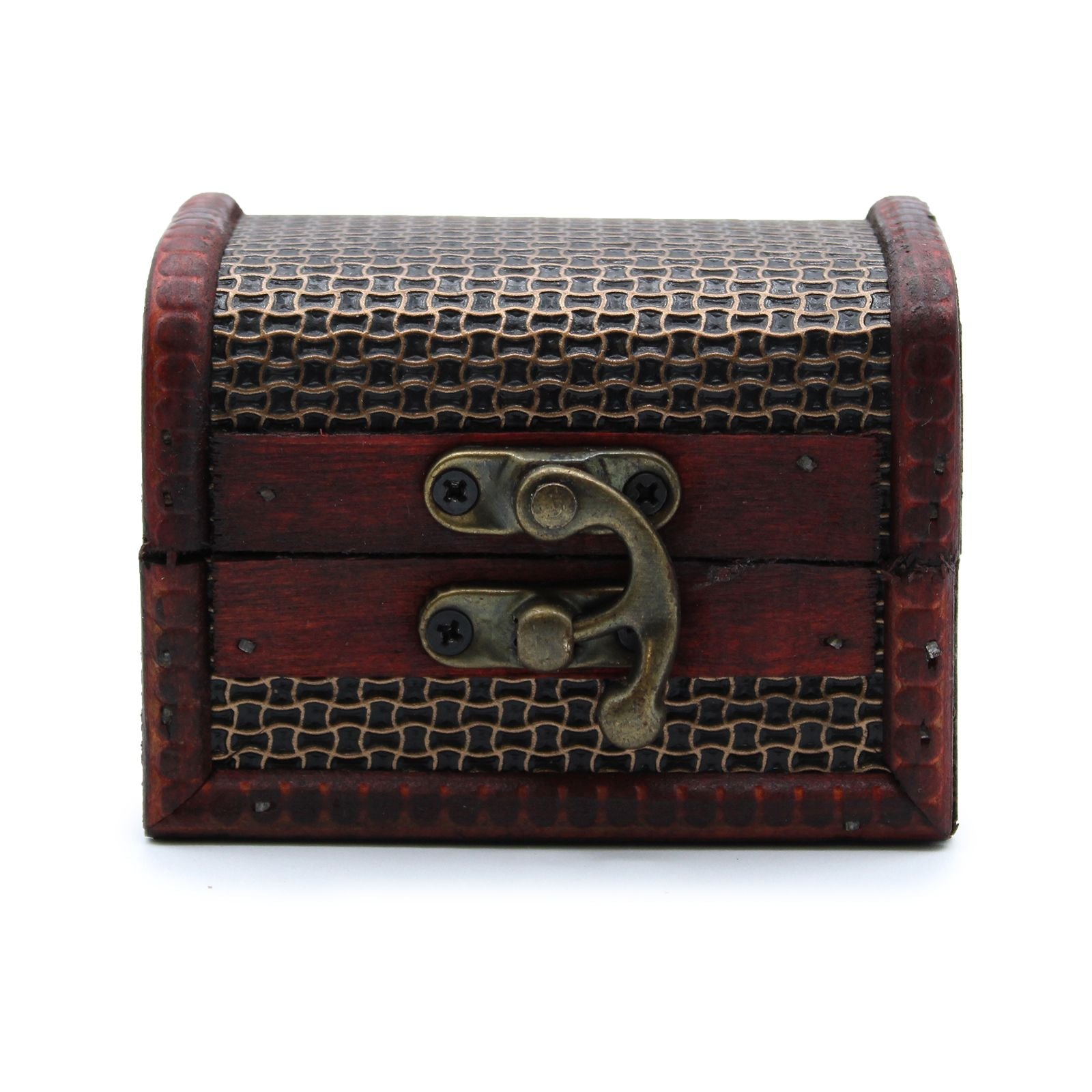 Alt Tag: MDF Vintage Style Boxes – Medium 5.5x6x9 CM, caja decorativa vintage de MDF con relieve tipo malla y cierre metálico