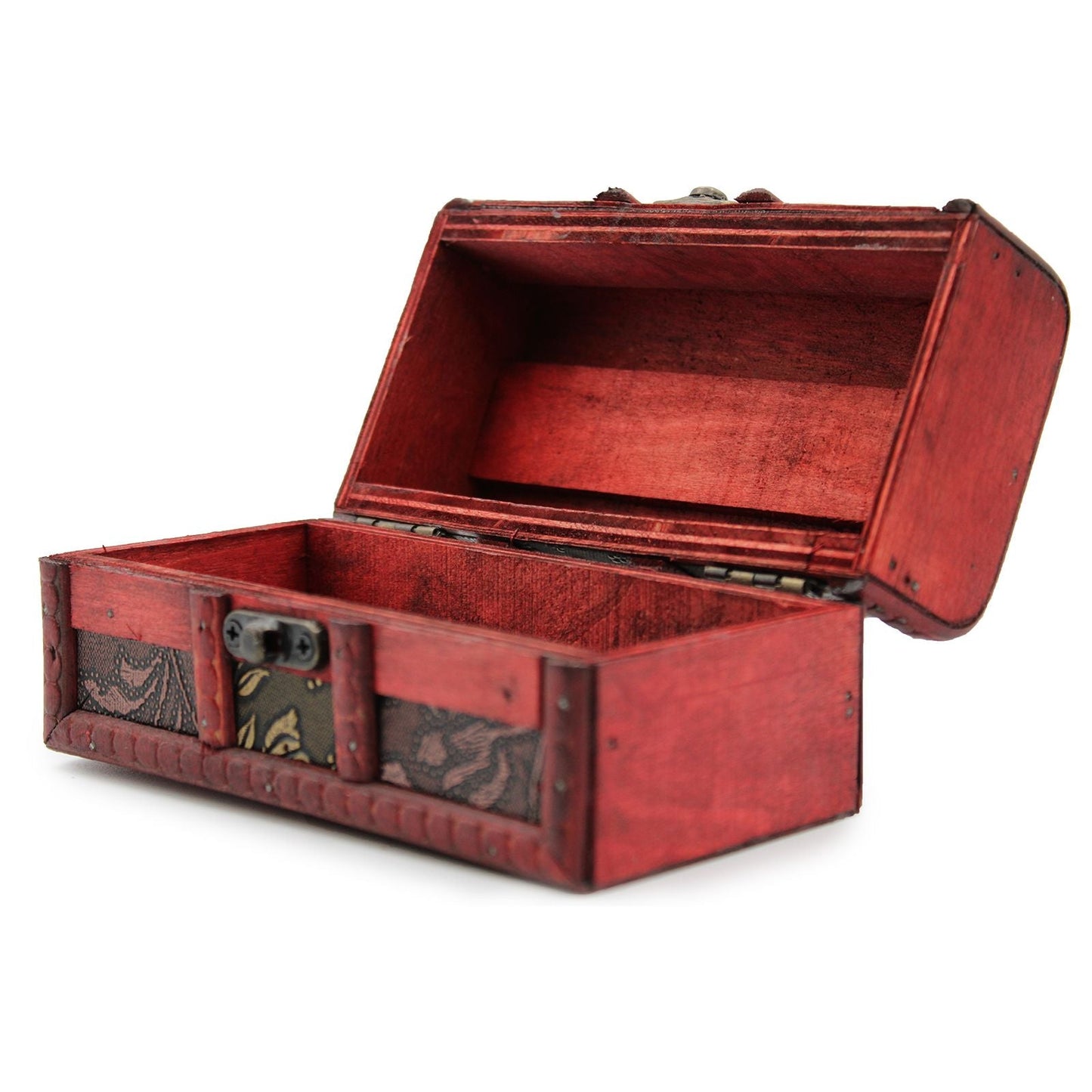 Alt Tag: MDF Vintage Style Box – Large Gold Panel large vintage MDF storage box with hinged lid, gold panel accents, 8x15x8 cm