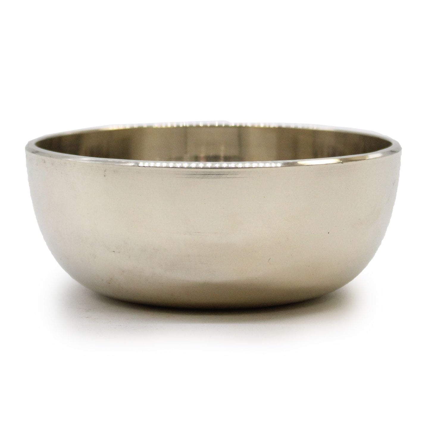 Cuenco tibetano de latón mediano – 12 CM, cuenco tibetano de latón artesanal de Nepal para meditación, 12 cm, acabado metálico