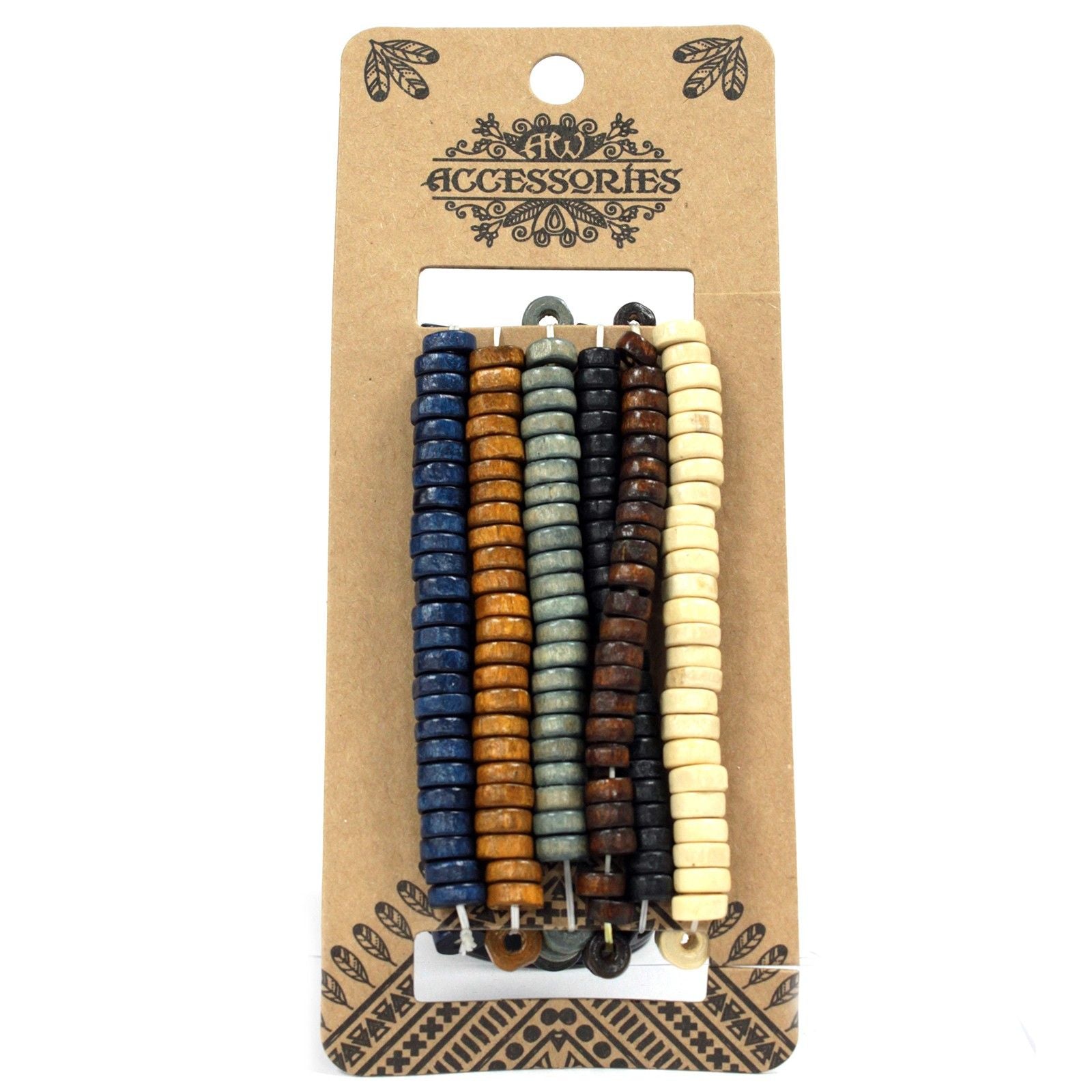 Men’s Bracelet Set – Moody & Blue (Assorted) with navy beads, matte stones, braided cord, leather and metal accents on display card