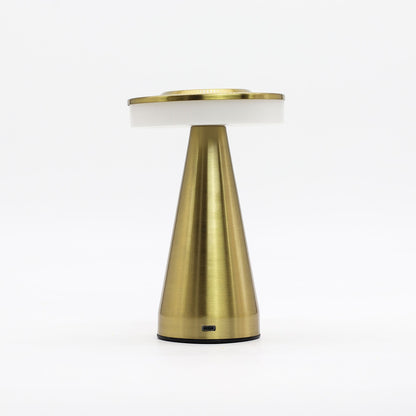 Touch-Lampe aus Metall & Keramik – hoher Stab in Kupfer, Touch-Tischlampe aus Metall und Keramik mit konischem Sockel in Kupfer-Finish