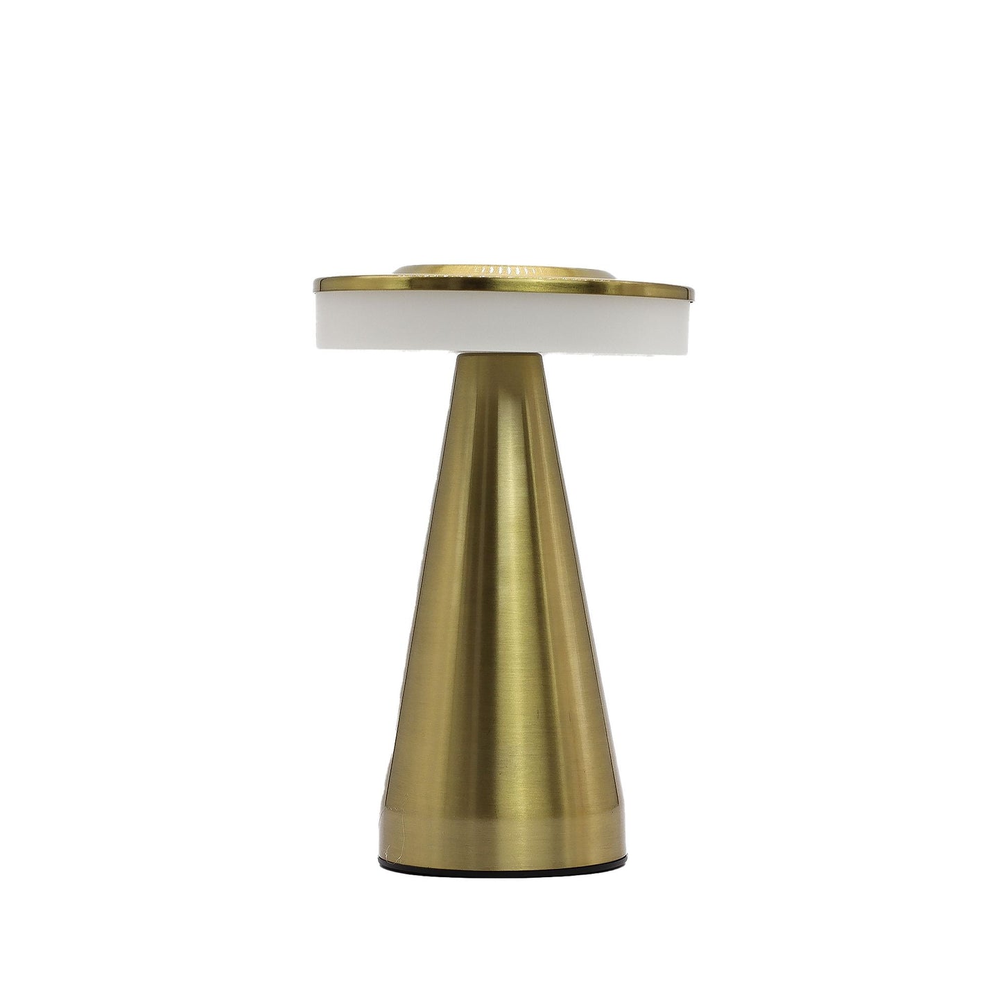 Metal- & Keramik-Touch-Lampe – hoher Stiel in Kupfer, Tischlampe mit Metallfuß in Kupferton und weißem Schirm, modernes Design
