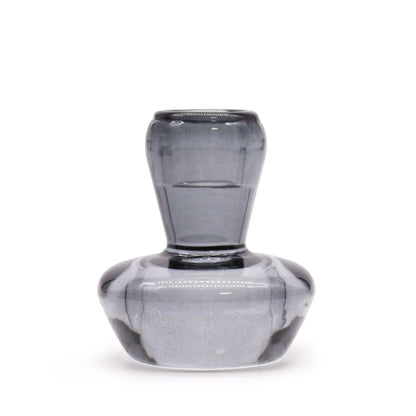 Portavelas de vidrio gris medianoche – Set de 6,2x7 CM, portavelas de vidrio prensado en gris medianoche para velas de cena o tealights