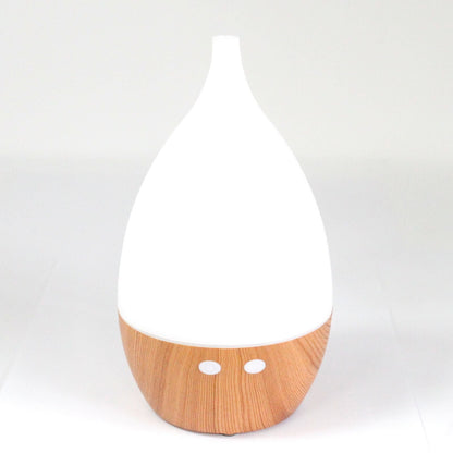 Milan Atomiser – USB – Ultraschall-Aromadiffuser für ätherische Öle mit Farbwechsel, Holzoptik-Basis und weißem Tropfendesign