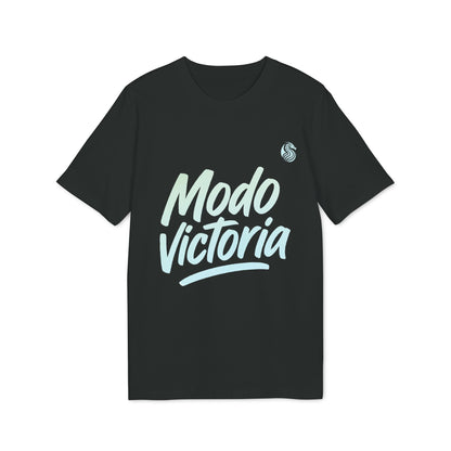 Alt Tag: Modo Victoria Teenager Drix Premium Unisex T-Shirt negra con estampado “Modo Victoria” en tipografía grande al frente