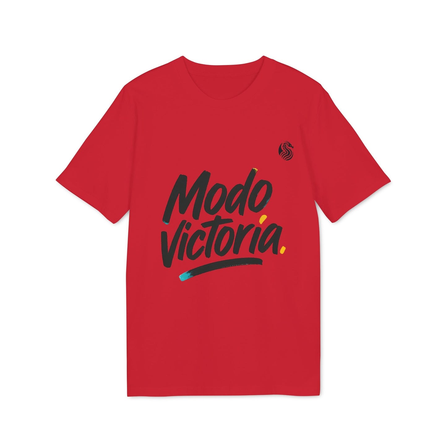 Modo Victoria Teenager Drix Premium Unisex T-Shirt roja con estampado “Modo Victoria” al frente, manga corta y cuello redondo