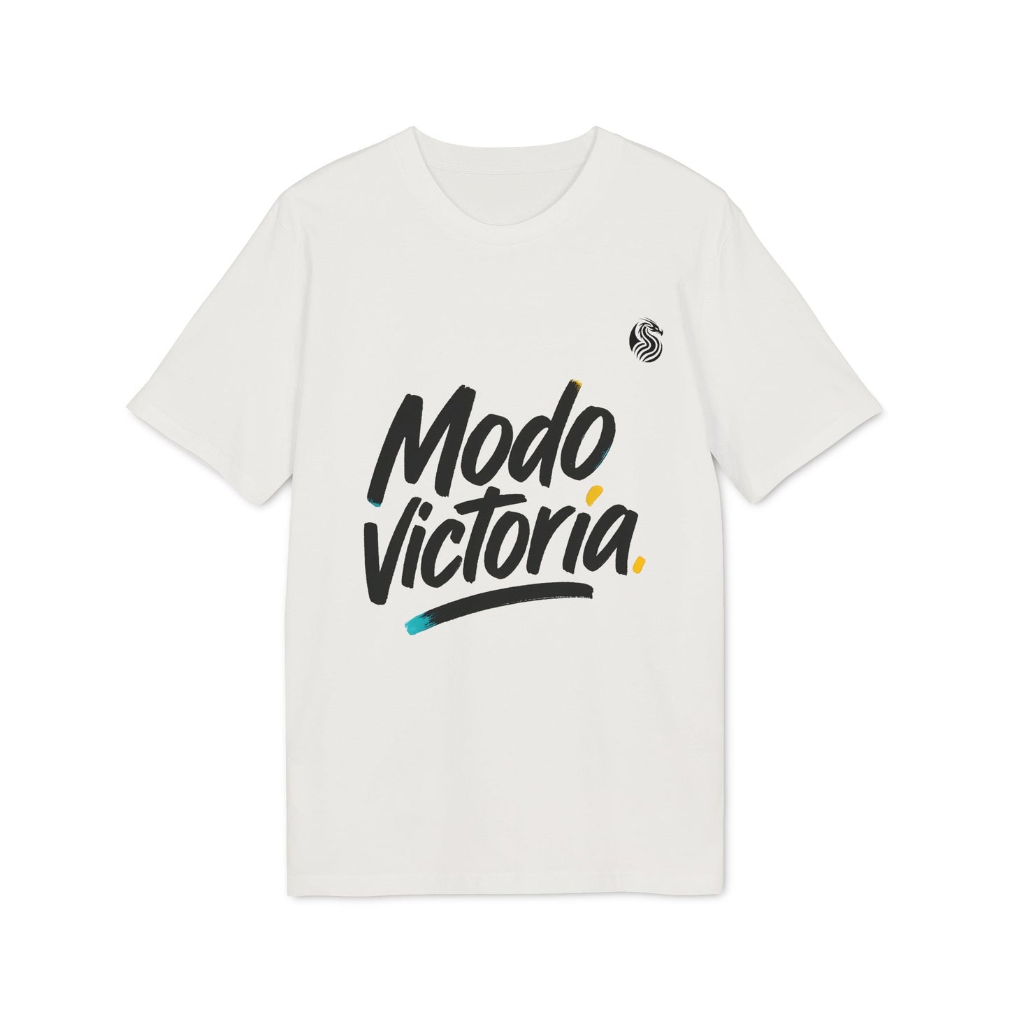 Alt Tag: Modo Victoria Teenager Drix Premium Unisex T-Shirt en color crema con diseño tipográfico “Modo Victoria” en el frente