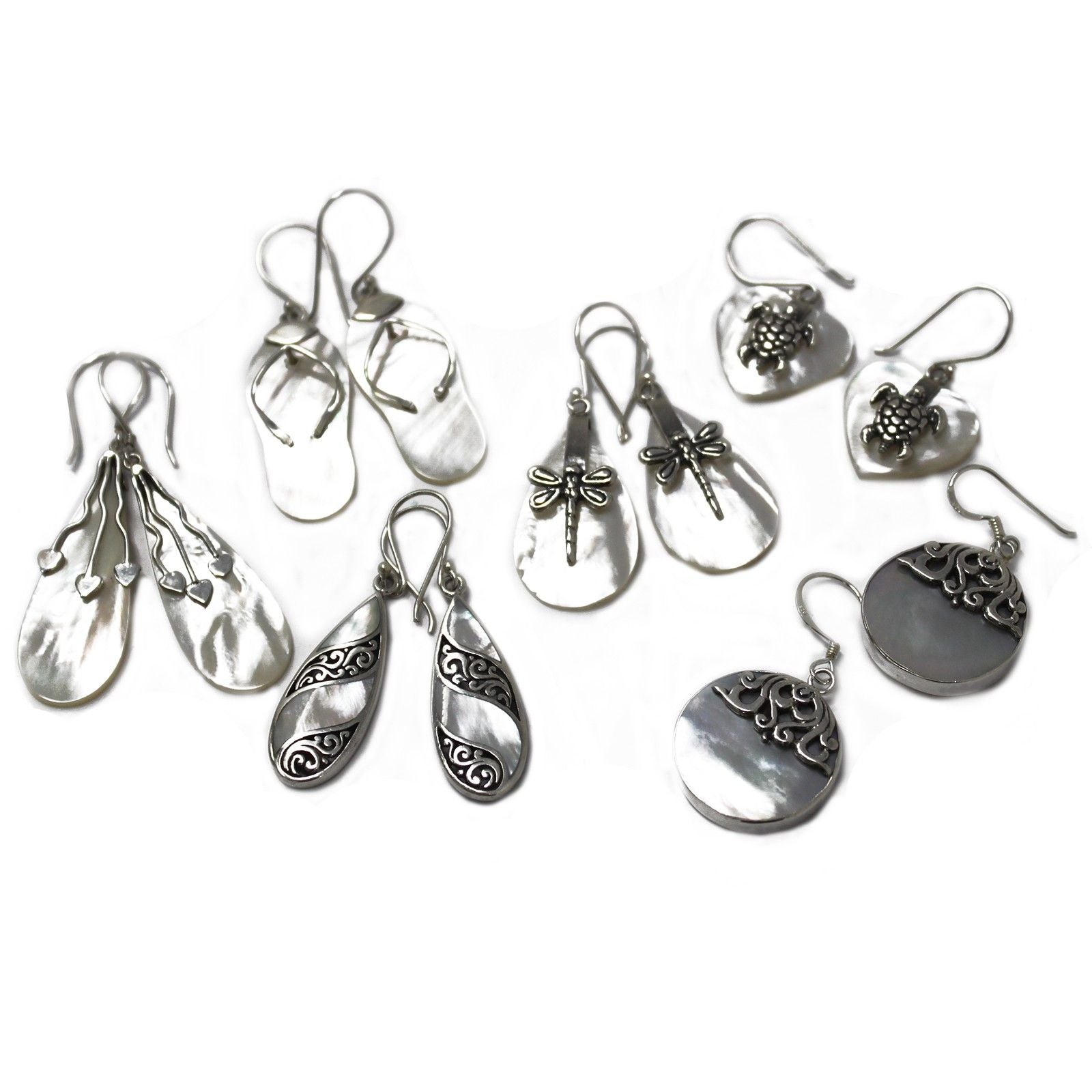 Örhängen i pärlemorskal & silver – Classic Disc, örhängen med skivor i sterling silver med skimrande inlägg av pärlemor