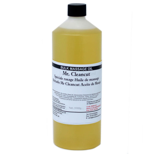 Mr Cleancut Massage Oil – 1 kg bulkflaska med massageolja med svart kork, professionell massageolja med bra glid för helkroppsanvändning