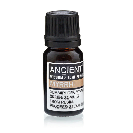 Alt-Tag: Ätherisches Myrrheöl – 10-ml-Flasche, Premium-Aromarituals-Öl aus Somalia, 10 ml Braunglas mit schwarzem Verschluss