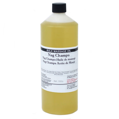 Alt-Tag: Nag Champa Massageöl – 1-kg-Großgebinde Massageölflasche, Vitis-Vinifera-Kernöl mit Nag-Champa-Duft, 1000 g