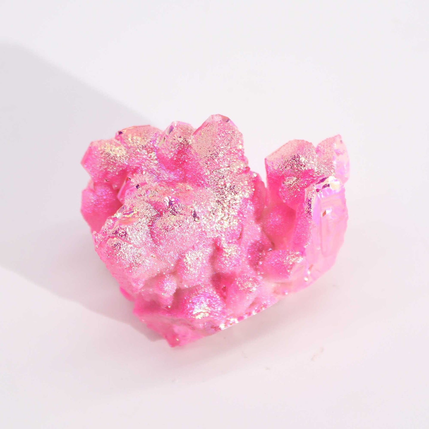 Alt-Tag: Natural Aura Rosenquarz – 100–150G, 7–10CM rosafarbenes Aura-Quarz-Kristallcluster mit schimmerndem Finish, 7–10 cm