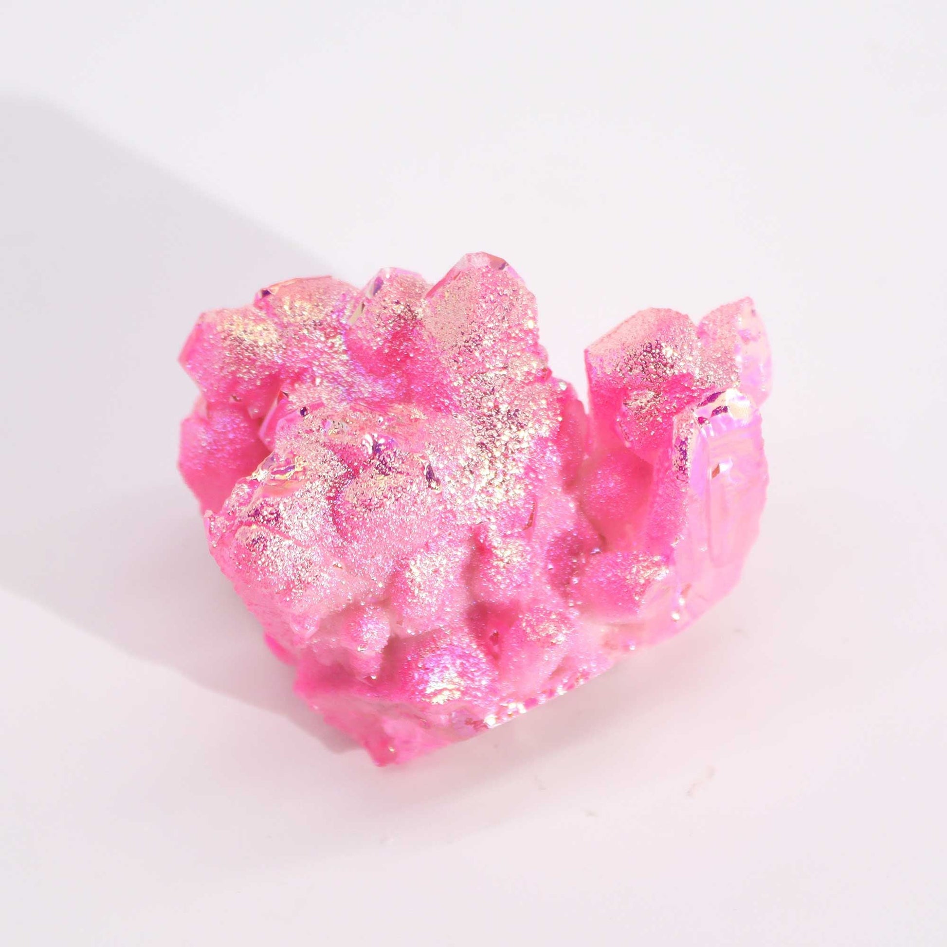 Alt-Tag: Natural Aura Rosenquarz – 100–150G, 7–10CM rosafarbenes Aura-Quarz-Kristallcluster mit schimmerndem Finish, 7–10 cm